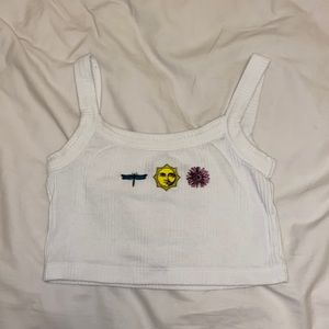 graphic cropped tank top